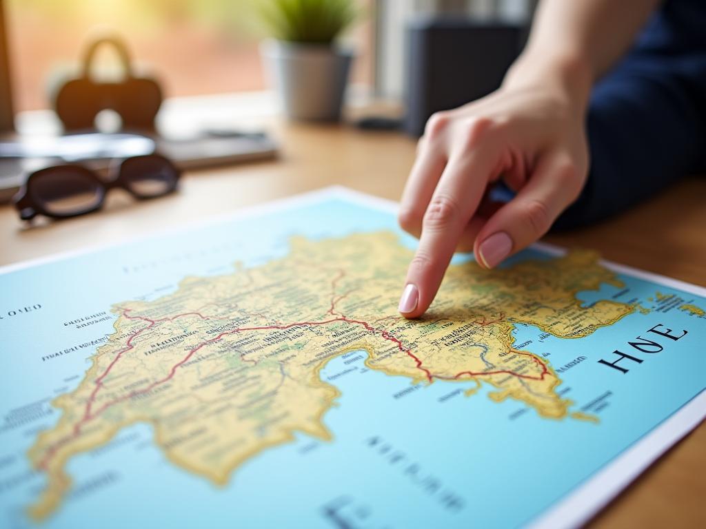 Eine Person plant eine maßgeschneiderte Route auf einer Schweizer Landkarte